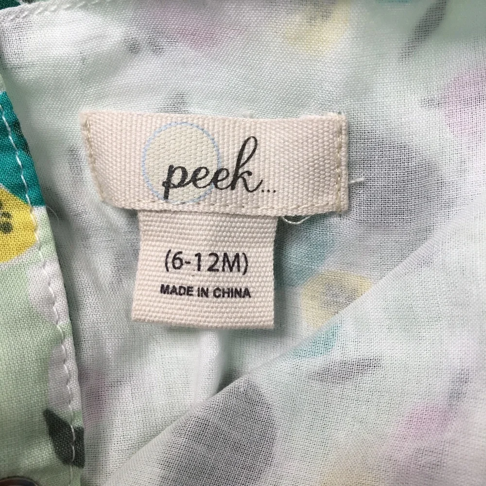 Peek Baby Girl Floral Blouse Top Size 6-12 Months